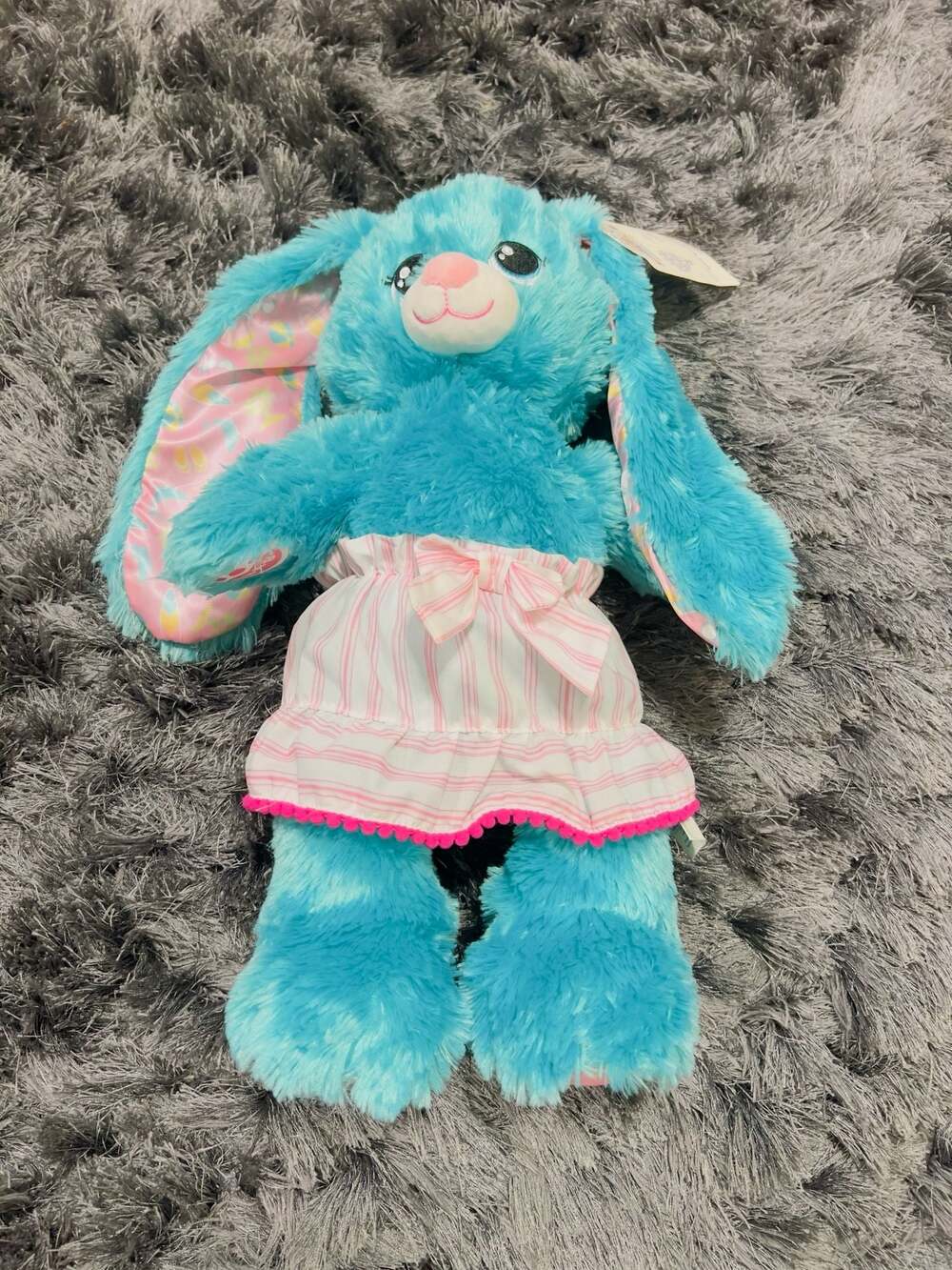 Build-A-Bear Workshop Summer Skies Bunny Plush with Striped Skirt Outfit